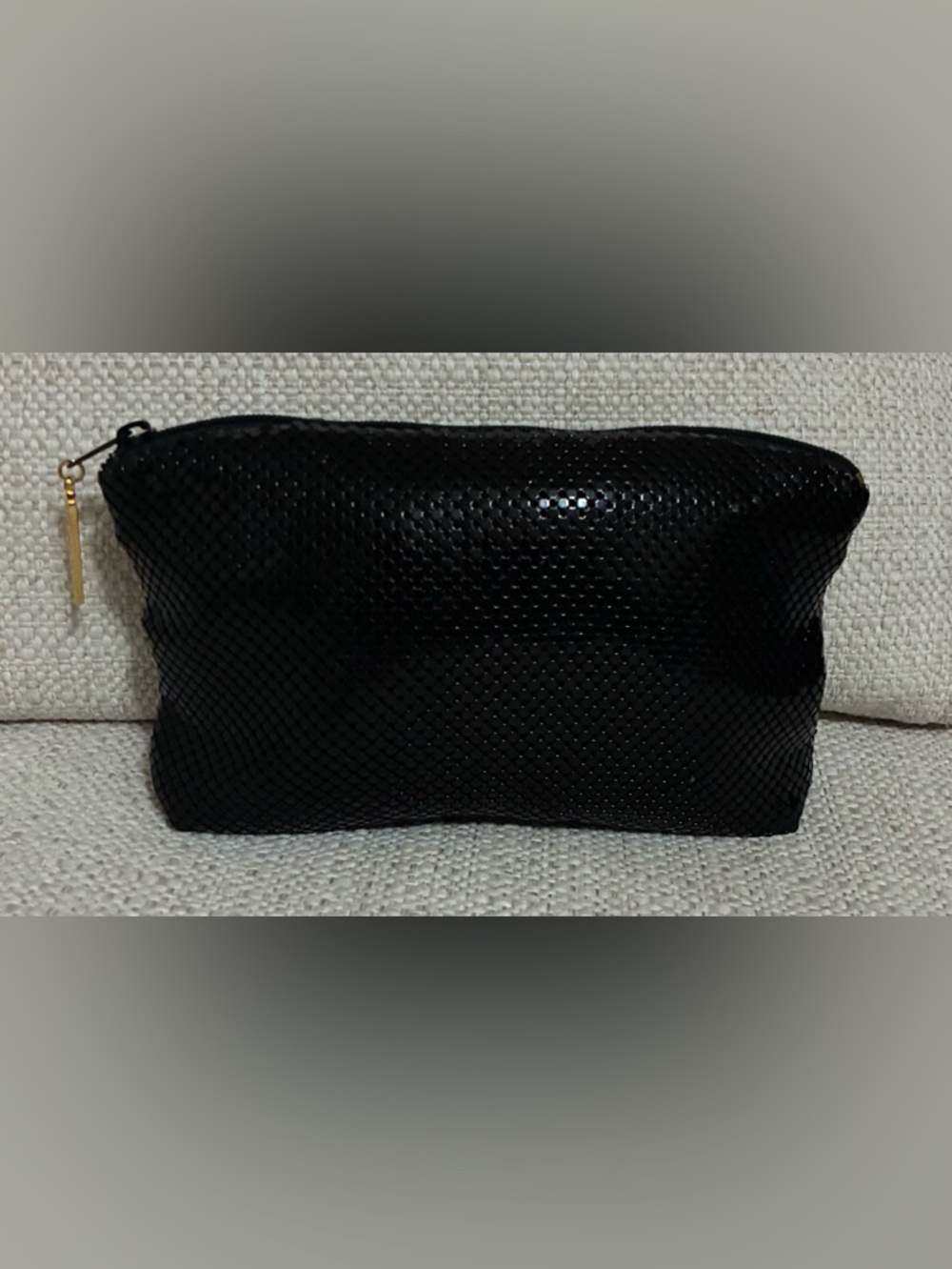 Whiting & Davis EUC Vintage Black Sequin Clutch Pouch -rhinestones. . - Picture 2 of 12